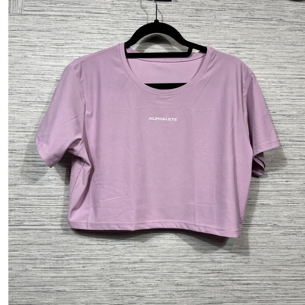 Alphalete Women’s Pink Crop Shirt / Size-Medium